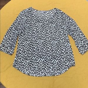 NY Collection Black and White Blouse